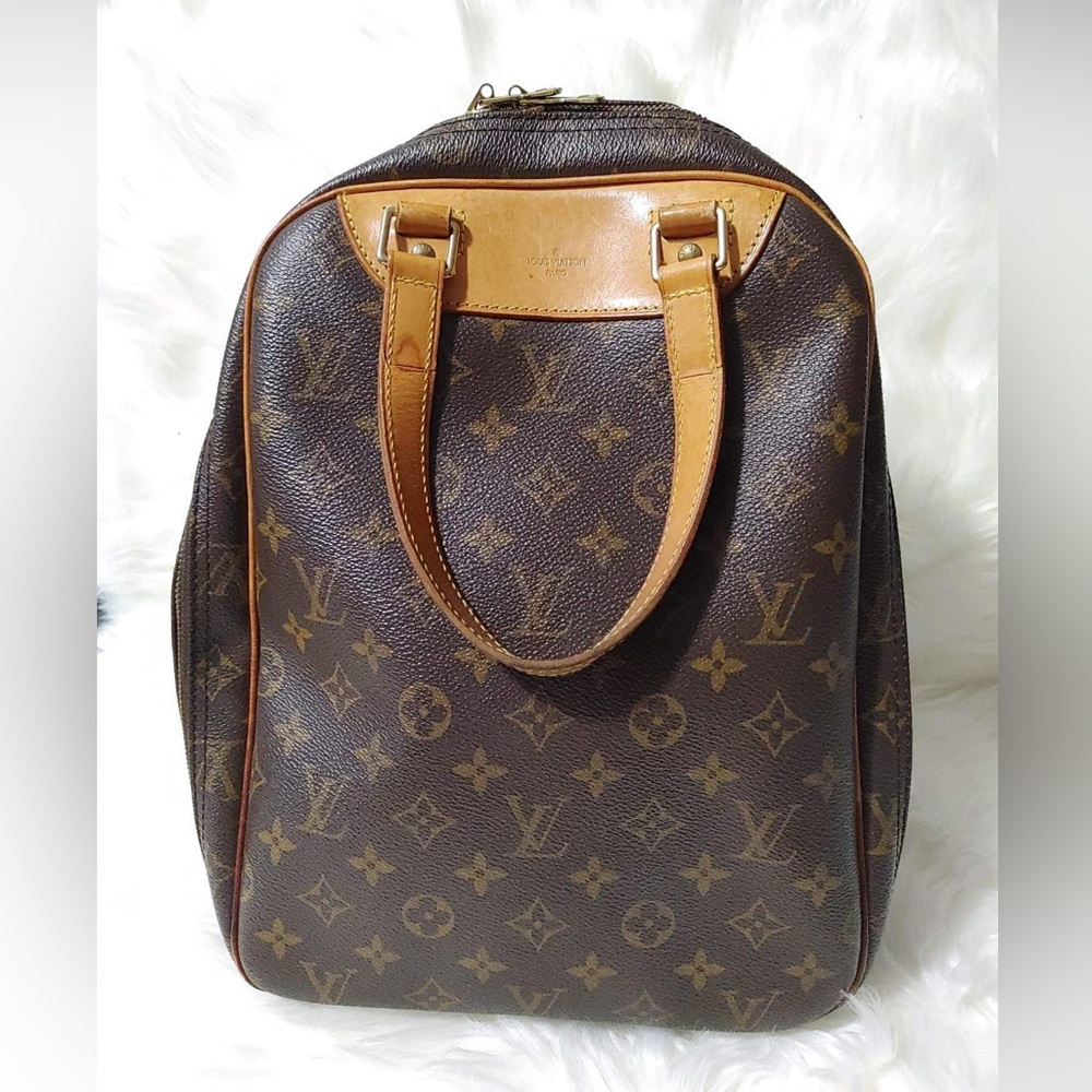 Authentic Louis Vuitton Brown Monogram Canvas Excursion Shoe Travel Bag